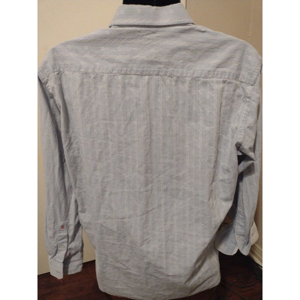 Men's ROBERT GRAHAM Blue Striped Geometric Long Sleeve Button Shirt XL Cotton - Picture 6 of 13